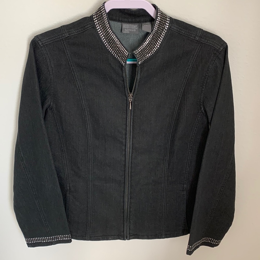 Chico’s Additions black jean jacket